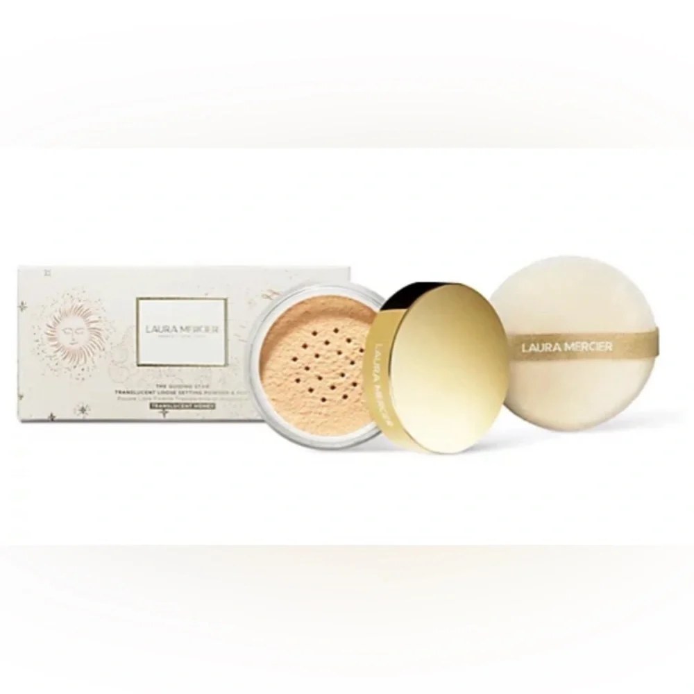 NEW-Laura Mercier Guiding Star Translucent Loose Setting Powder & Puff.